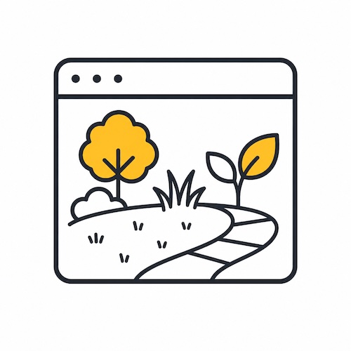 Minimal garden in a browser window